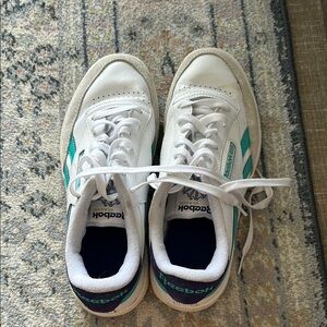 Reebok White and Teal Sneakers